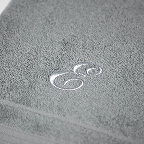 Caleffi Handtuch mit Gästehandtuch aus Baumwolle Bestickt grau - 71606 von Caleffi