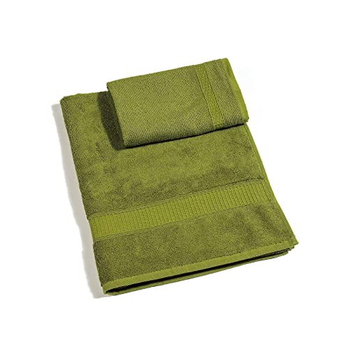 Caleffi - 2-teiliges Handtuchset 100% Baumwolle Frottee – 1 Handtuch 50x100 cm + 1 Gästetuch 40x60 cm, Weich & Saugfähig von Caleffi