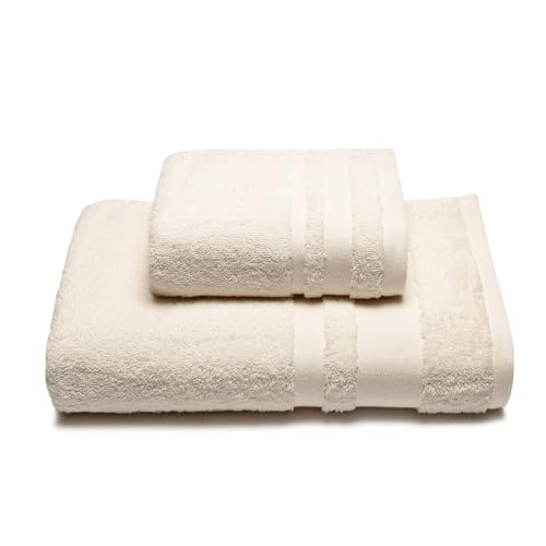 Caleffi - 2-teiliges Handtuchset 100% Baumwolle Frottee – 1 Handtuch 50x100 cm + 1 Gästetuch 40x60 cm, Weich & Saugfähig von Caleffi