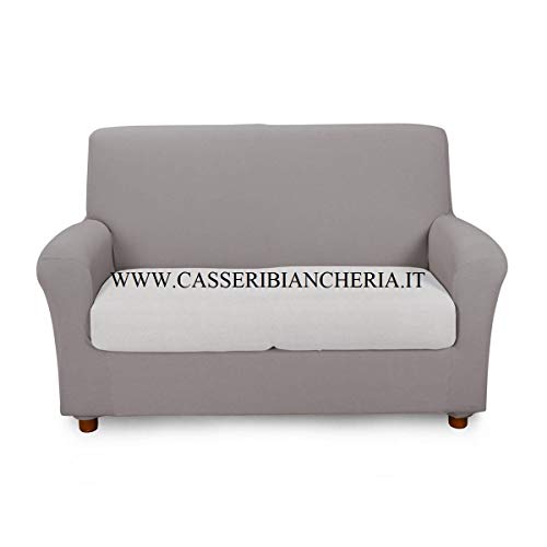 Caleffi Melange Elastischer Sofabezug, Baumwolle, grau, 3 Sitze von Caleffi