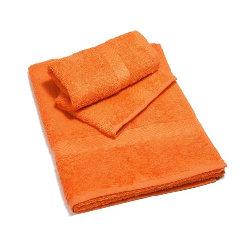 Caleffi Menorca Handtuch mit Gäste, Baumwolle, Orange, Standard, 01824 von Caleffi