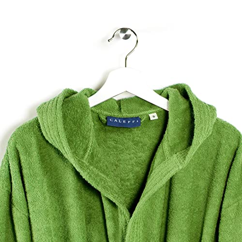 Caleffi - Minorca Junior Bademantel | Unglaublich weich | waschbeständig | hochwertiger Baumwollstoff | ungiftige Farbstoffe, Grün, Größe M-XXL, Material Baumwolle von Caleffi