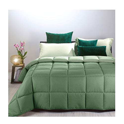Caleffi - Moderne Steppdecke, einfarbig, für Doppelbett, Koralle von Caleffi