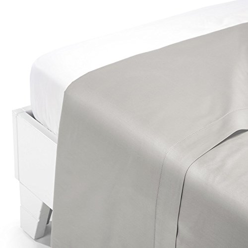 Caleffi Andere - Bettlaken Satin einfarbig Doppelbett Silber von Caleffi