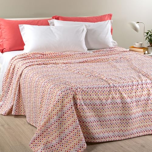 Caleffi Optical Art 1006784 Tagesdecke für Einzelbett, Nicht gesteppt, 50% Baumwolle, 50% Polyester, 170 x 260 cm, Orange von Caleffi