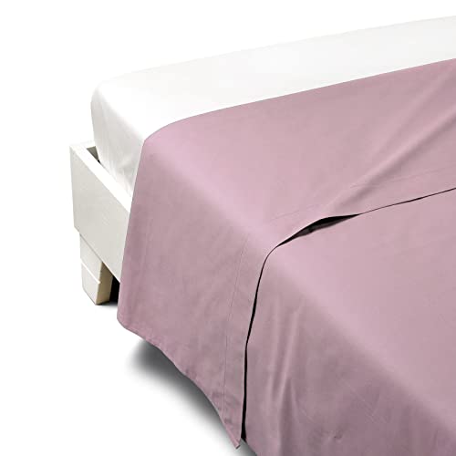 Caleffi 1003503 Perkal Bettlaken für Doppelbett, Rosa von Caleffi