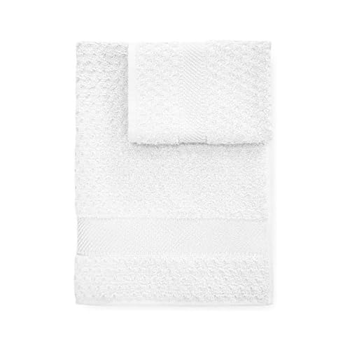 Caleffi - 2-teiliges Handtuchset 100% Baumwolle Frottee – 1 Handtuch 50x100 cm + 1 Gästetuch 40x60 cm, Weich & Saugfähig von Caleffi