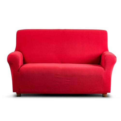 Caleffi - Sofabezug für 2-Sitzer, elastisch, aus zertifizierter Baumwolle mit Armlehnen, für Sofas mit Einer Höhe von bis zu 180 cm, Sofaüberwurf passt Sich der Form der Sofas an, abnehmbar und von Caleffi