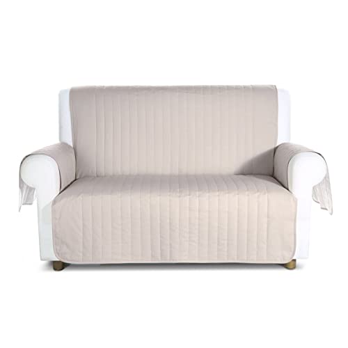 Caleffi Bicolor 78218 Sofabezug, Baumwolle, Sandfarben, 2-Sitzer von Caleffi