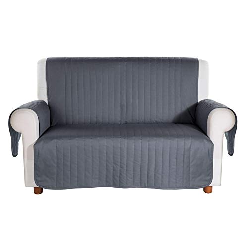 Caleffi Sofaüberwurf für 2-Sitzer, zweifarbig, grau, aus Baumwolle, 78216 von Caleffi