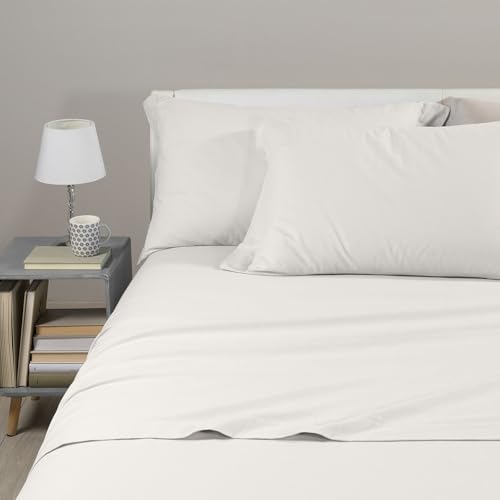 Caleffi Tinta Unita flanella Bettwäsche-Set, Flanell, cremeweiß, Einzelbett von Caleffi