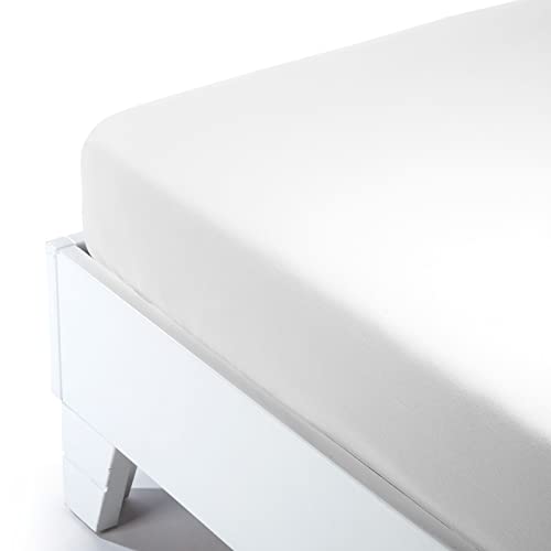 Caleffi Uni Flanell-Bettlaken, Weiß, Einzelbett von Caleffi