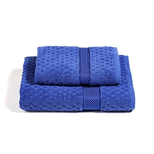Caleffi - 2-teiliges Handtuchset 100% Baumwolle Frottee – 1 Handtuch 50x100 cm + 1 Gästetuch 40x60 cm, Weich & Saugfähig von Caleffi