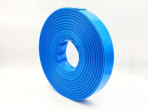 Flachschlauch Ø 38 mm | 1 1/2 Zoll - 40 Meter | 7 bar Betriebsdruck | Betonschlauch | PVC blau von Caleido-Concept Ideen für Dein Leben