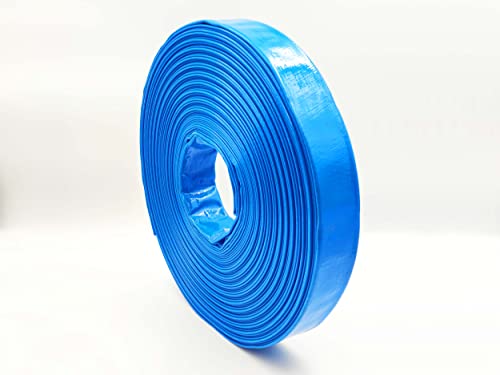 Flachschlauch Ø 25 mm | 1 Zoll 50 Meter | 8 bar Betriebsdruck | 24 bar Berstdruck | Betonschlauch | PVC Flachschlauch blau von Caleido-Concept Ideen für Dein Leben