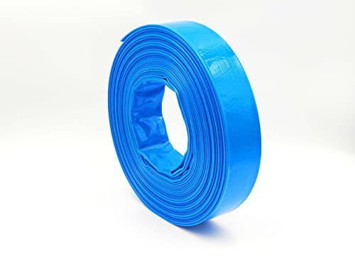 Flachschlauch Ø 32 mm | 1 1/4 Zoll - 20 Meter | 8 bar Betriebsdruck | Betonschlauch | PVC blau von Caleido-Concept Ideen für Dein Leben