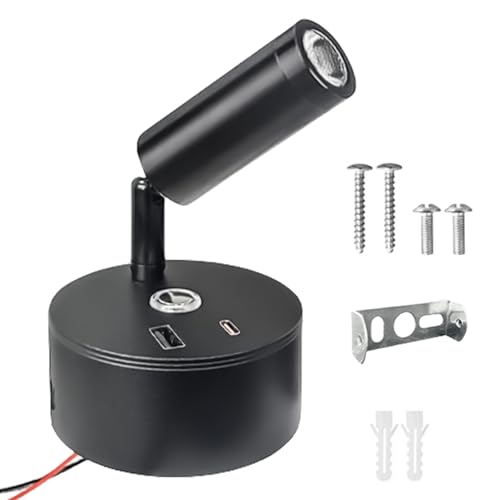 12V LED Leselampe Wohnmobil, Drehbare Bettlampe Wandlampe mit USB A+C-Anschlüssen, 12 V Lampe Wohnwagen Touch Control 3 Farbmodi Stufenloses Dimmbar für Boot Auto Camper Van Yacht Innenbeleuchtung 12V LED Leselampe Wohnmobil, Drehbare Bettlampe Wandlampe mit USB A+C-Anschlüssen, 12 V Lampe Wohnwagen Touch Control 3 Farbmodi Stufenloses Dimmbar für Boot Auto Camper Van Yacht Innenbeleuchtung von Calenxy
