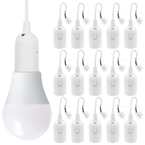 15 Stück Baufassung E27 Weiß Mit Schnellverbinder, Lampenfassung Inkl. Renovierfassung Max. 60W 250V, Baustellenfassung, LED-Baufassung, Baulampen, Bau-Lampenfassung 15 Stück Baufassung E27 Weiß Mit Schnellverbinder, Lampenfassung Inkl. Renovierfassung Max. 60W 250V, Baustellenfassung, LED-Baufassung, Baulampen, Bau-Lampenfassung von Calenxy