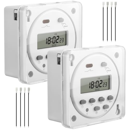 2 x CN101A Eingang DC/AC 12 V Zeitschaltuhr LCD Digital mit Wasserdichtes Gehäus, Ausgang 200–250 V AC 16A Programmierbarer Timer DC 12V Zeitrelais unterstützt 16-maliges Tages- 4 Klemmenblöcke 2 x CN101A Eingang DC/AC 12 V Zeitschaltuhr LCD Digital mit Wasserdichtes Gehäus, Ausgang 200–250 V AC 16A Programmierbarer Timer DC 12V Zeitrelais unterstützt 16-maliges Tages- 4 Klemmenblöcke von Calenxy