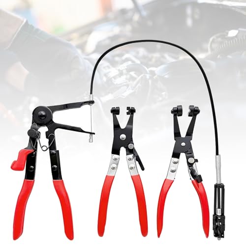 3 Stück Schlauchklemmenzange Set, Schlauchschellen Zange Federbandschellenzange Schlauchklemmenzangen mit Geradem Hals, Ratschenverriegelung Funktion Auto Zange Werkzeug Satz für Kfz-Reparaturen 3 Stück Schlauchklemmenzange Set, Schlauchschellen Zange Federbandschellenzange Schlauchklemmenzangen mit Geradem Hals, Ratschenverriegelung Funktion Auto Zange Werkzeug Satz für Kfz-Reparaturen von Calenxy