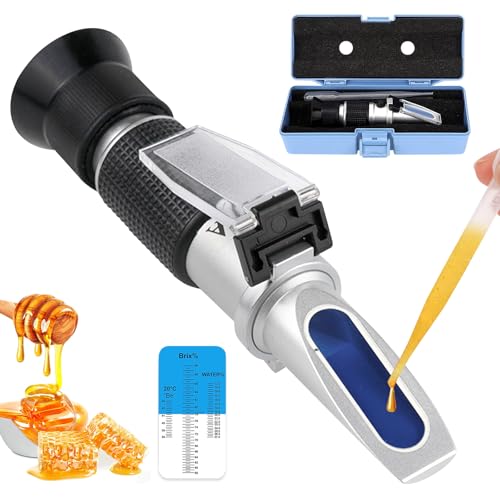 Calenxy 2 in 1 Honig Refraktometer mit ATC Imker Refraktometer 10-33% Wassergehalt Honig 58-90% Brix Refraktomete für Honig Zuckersirup Fruchtmarmelade Melasse Honey Tester mit Kalibrierung Calenxy 2 in 1 Honig Refraktometer mit ATC Imker Refraktometer 10-33% Wassergehalt Honig 58-90% Brix Refraktomete für Honig Zuckersirup Fruchtmarmelade Melasse Honey Tester mit Kalibrierung von Calenxy