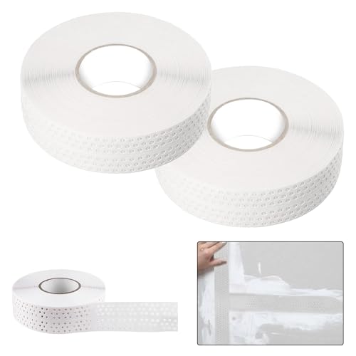 Calenxy 40M*5CM Nahtabdeckband Trockenbau, 2 Stück Fugenband Selbstklebend Kantenschutz Eckschiene für Trockenbau, Gipskarton, PVC Dichtungsband, Fugenband Selbstklebend zum Verbinden von GK-Platten von Calenxy