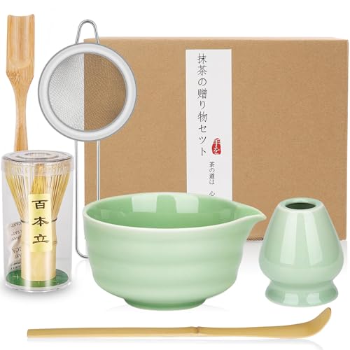 Calenxy Matcha-Set - Matcha Besen Set - 6-teiliges Matcha-Tea-Set mit Matcha Schale,Besenhalter,Matcha Filtersieb,Löffel & Schaufel - Matcha Tea Set,matcha zubehör,Geschenkset für Matcha-Liebhaber Calenxy Matcha-Set - Matcha Besen Set - 6-teiliges Matcha-Tea-Set mit Matcha Schale,Besenhalter,Matcha Filtersieb,Löffel & Schaufel - Matcha Tea Set,matcha zubehör,Geschenkset für Matcha-Liebhaber von Calenxy