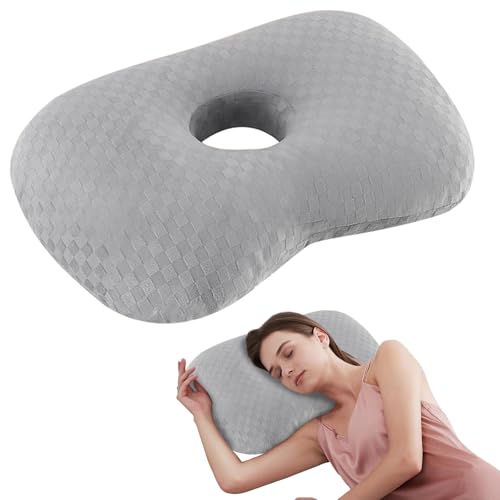 Calenxy Piercing Ear Hole Pillows, Piercing Kissen mit Loch Donut Kissen für Seitenschläfer zur Schmerzlinderung bei Ohrschmerzen,Pillow with an Ear Hole for Side Sleepers von Calenxy