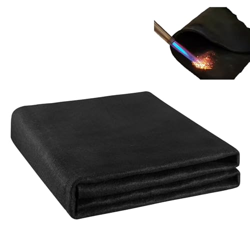 Carbonfilz Hitzebeständig Hitzeschutzmatte Feuerfeste Unterlage,100x100cm Feuerfeste Matte Hitzebeständig Materialien bis zu 982°C, Hitzebeständige Unterlage für BBQ Grills,Camping,Schweißen,Kamin von Calenxy