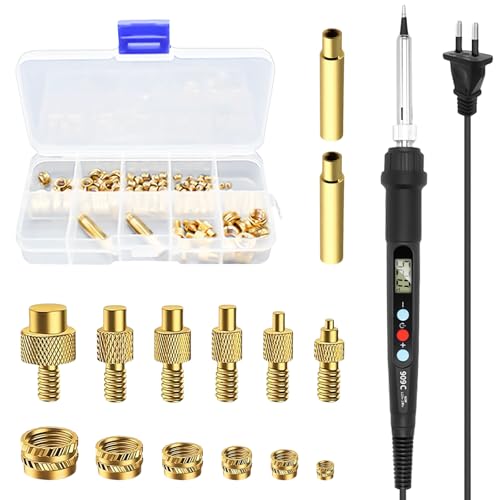 Gewindeeinsätze Lötspitzen Set,139 Stück Lötkolben Set 80W LED Temperatur Einstellbar Lötkolben mit 130PCS Gewindeeinsätze M2/M3/M4/M5/M6/M8, Lötspitzen für Gewindeeinsatz,Lötspitzen Gewindeeinsatz Gewindeeinsätze Lötspitzen Set,139 Stück Lötkolben Set 80W LED Temperatur Einstellbar Lötkolben mit 130PCS Gewindeeinsätze M2/M3/M4/M5/M6/M8, Lötspitzen für Gewindeeinsatz,Lötspitzen Gewindeeinsatz von Calenxy
