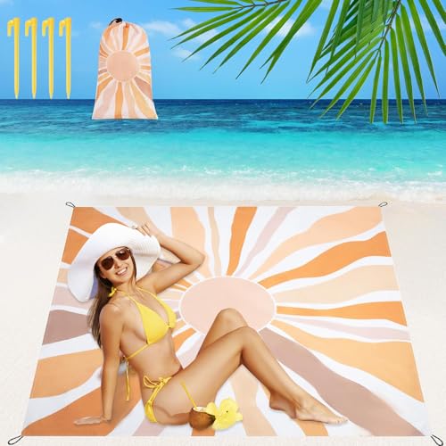 Picknickdecke Sandfrei, 210x200cm Picknickdecken Wasserdicht Stranddecke für 4-8 Personen Waschbare Campingdecke Outdoor Schnelltrocknend Strandmatte von Calenxy