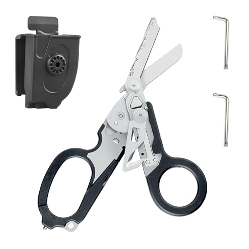 Raptor Response Notfallschere, Rettungsschere, Trauma Schere Multitool Rettungsdienst Schere Raptor mit Holster, 6 Praktischen Funktionen Faltbare Scherenzange, Taktische Klappzang Rettung Werkzeuge von Calenxy