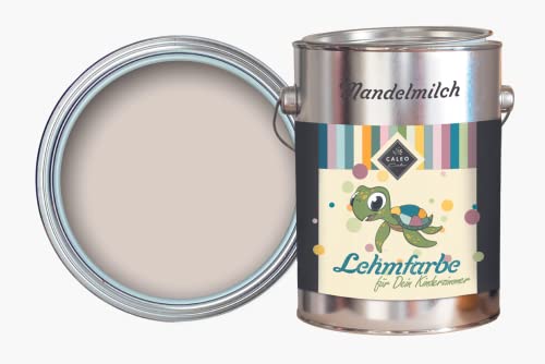 Caleo Color Lehmfarbe MANDELMILCH Elfenbein/Ivory/Altweiß, 2,25 Liter - ökologische Wandfarbe für Kinderzimmer, Wohnzimmer und Co. - hoch deckend, tropffrei, geruchsneutral von Caleo Color