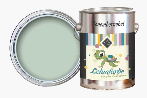 Caleo Color Lehmfarbe NOVEMBERNEBEL Mint, 2,25 Liter - ökologische Wandfarbe für Kinderzimmer, Wohnzimmer und Co. - hoch deckend, tropffrei, geruchsneutral von Caleo Color