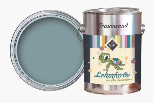 Caleo Color Lehmfarbe TRAUMSAND Graugrün, 2,25 Liter - ökologische Wandfarbe für Kinderzimmer, Wohnzimmer und Co. - hoch deckend, tropffrei, geruchsneutral von Caleo Color