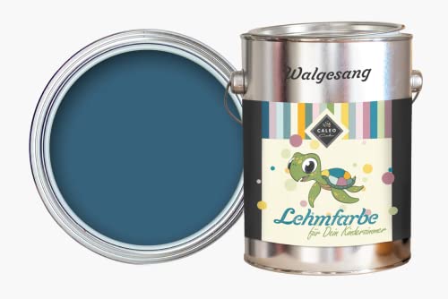 Caleo Color Lehmfarbe WALGESANG Dunkelblau, 2,25 Liter - ökologische Wandfarbe für Kinderzimmer, Wohnzimmer und Co. - hoch deckend, tropffrei, geruchsneutral von Caleo Color