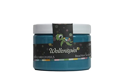 Caleo Color Lehmfarbe WELLENSPIEL Blau, 0,15 Liter - ökologische Wandfarbe für Kinderzimmer, Wohnzimmer und Co. - hoch deckend, tropffrei, geruchsneutral von Caleo Color