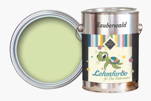 Caleo Color Lehmfarbe ZAUBERWALD Hellgrün, 2,25 Liter - ökologische Wandfarbe für Kinderzimmer, Wohnzimmer und Co. - hoch deckend, tropffrei, geruchsneutral von Caleo Color