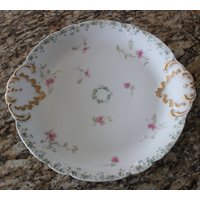 Große Antike Haviland Limoges Cfm Gdm Frankreich Periwinkle Und Mohnblumen Servierplatte Goldrand von Calessabay