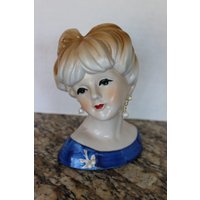 Schöne Vintage Handbemalte Nippon Japan Kopfvase von Calessabay