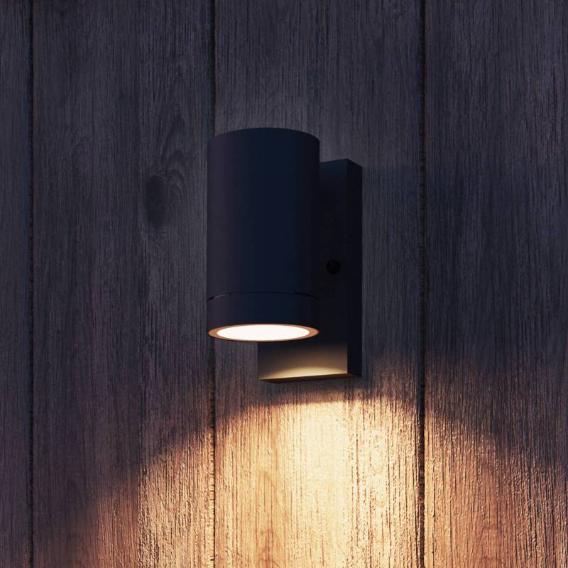 Calex Außenwandleuchte Alba GU10, Downlight, schwarz, Sensor von Calex