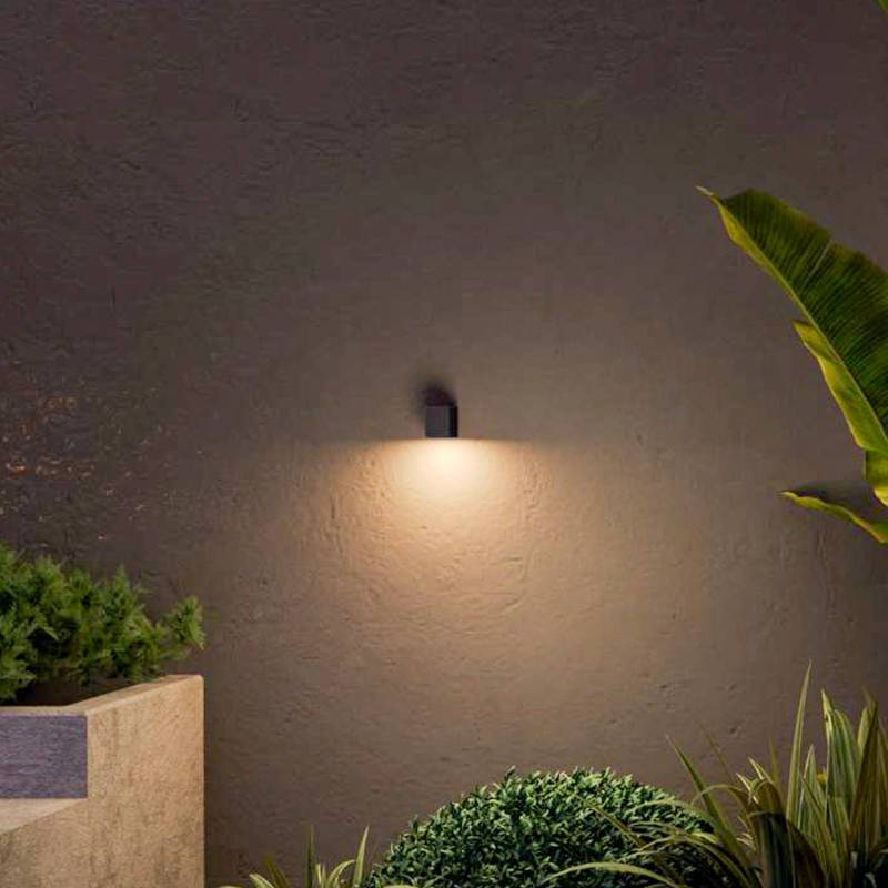 Calex Außenwandleuchte GU10, Downlight, Höhe 8 cm, schwarz von Calex