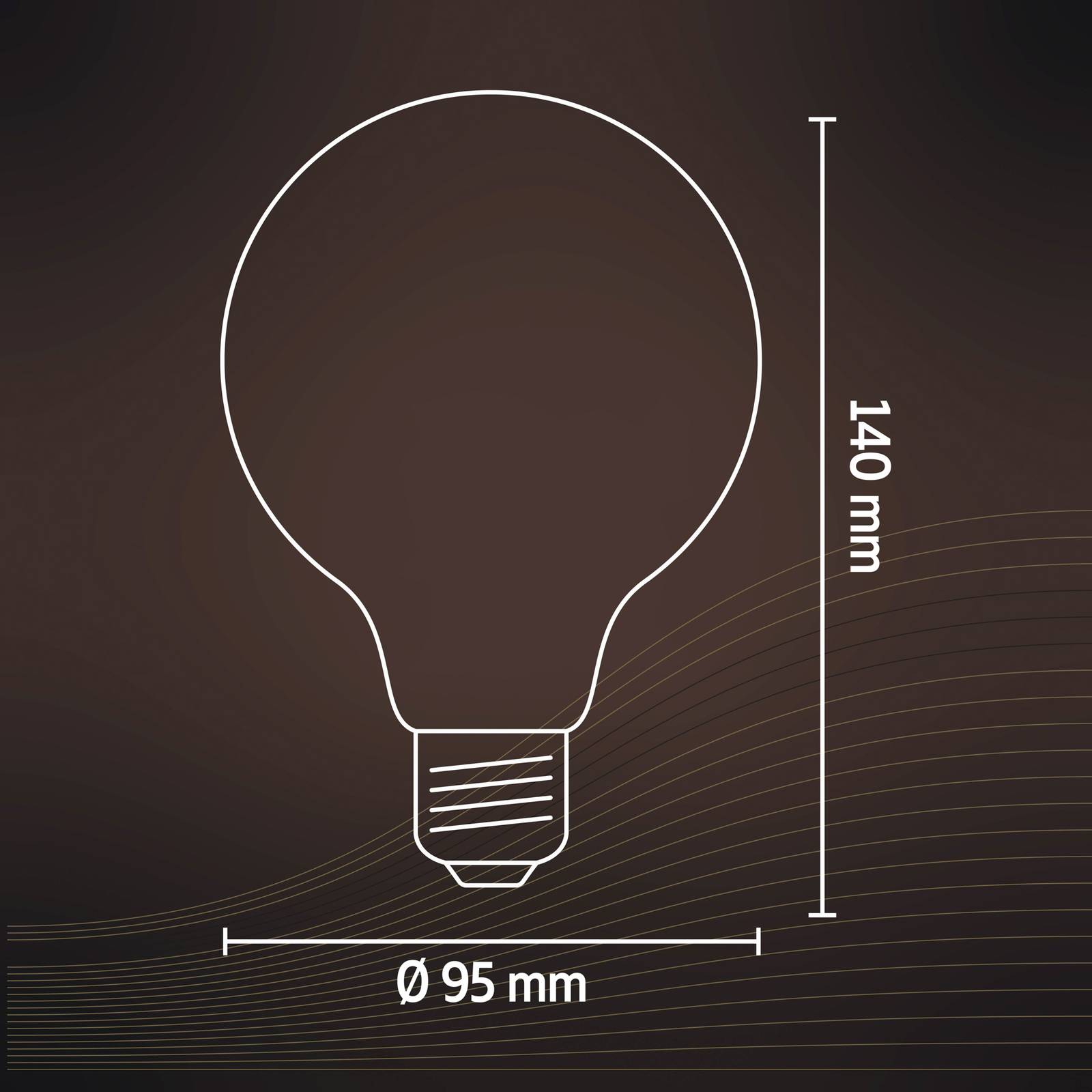 Calex E27 G95 4,5W LED-Filament gold 821 dimmbar von Calex