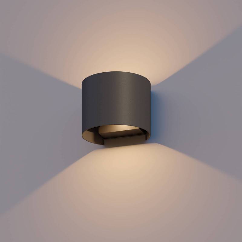 Calex LED-Außenwandlampe Oval, up/down, Höhe 10 cm, schwarz von Calex