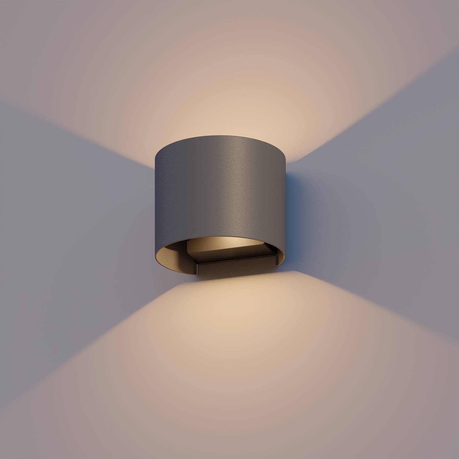 Calex LED-Außenwandlampe Oval, up/down, Höhe 10cm, anthrazit von Calex