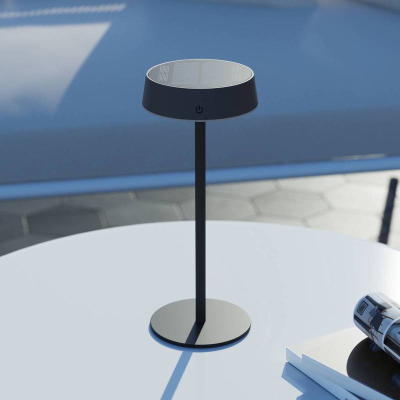 Calex LED-Solar-Akku-Tischleuchte Parma, dimmbar, schwarz von Calex