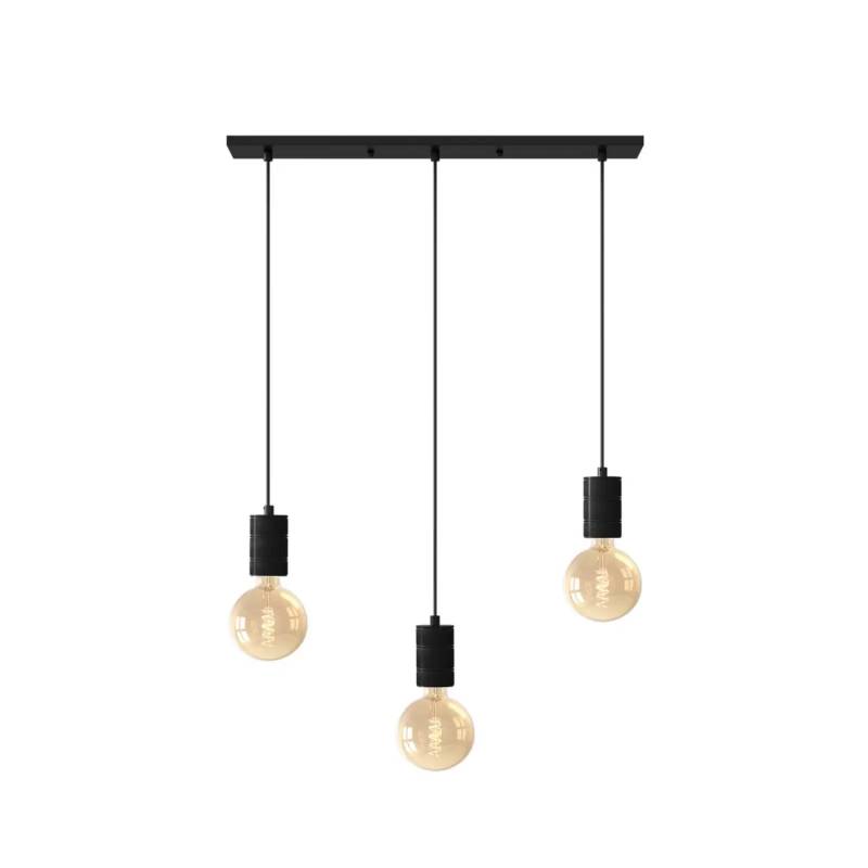 Calex Retro Pendelleuchte Hängeleuchte Hängelampe Leuchte Eckig 3 Flg. Schwarz B-Ware von Calex
