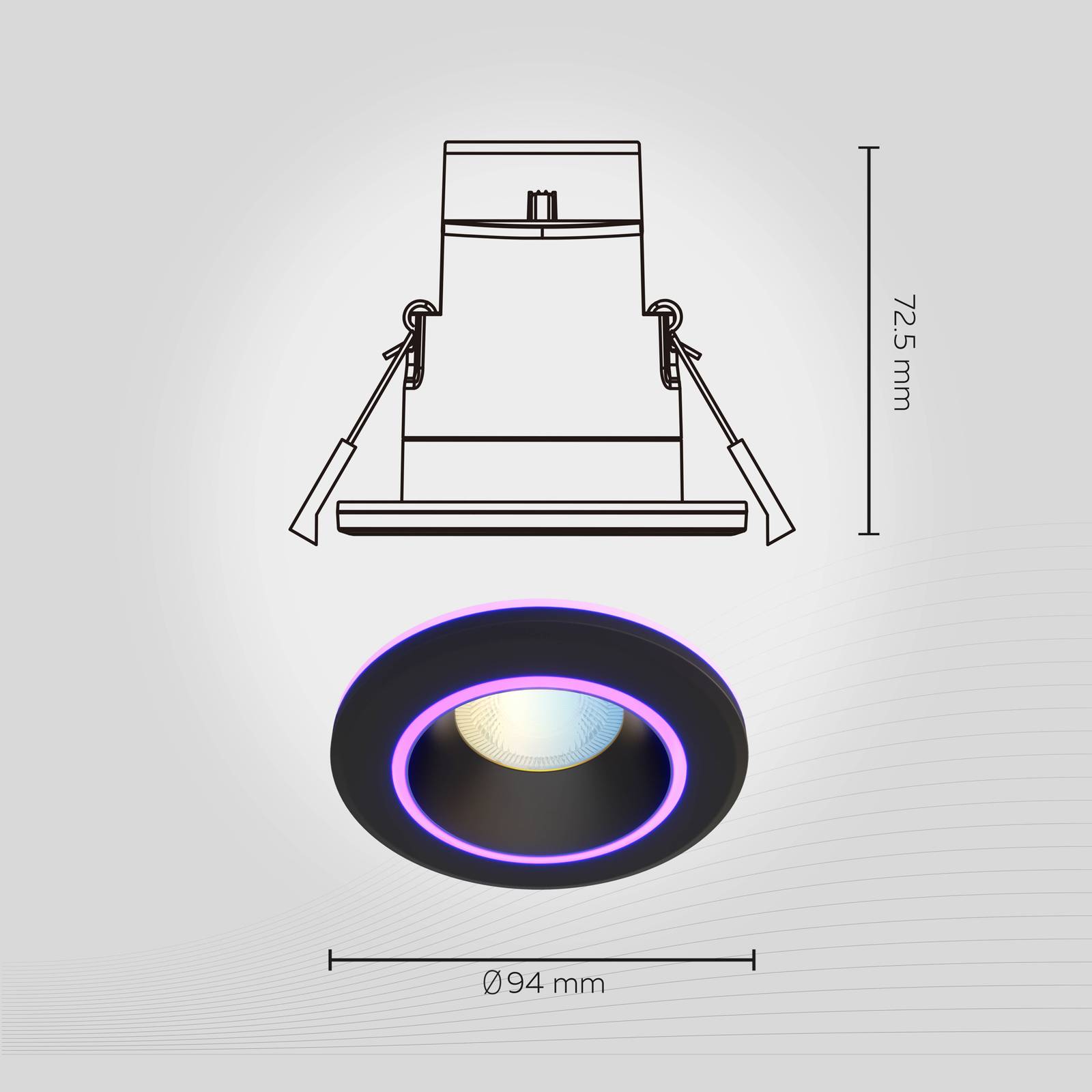 Calex Smart Halo Einbau-Downlight CCT RGB schwarz von Calex