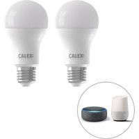 Set mit 2 intelligenten dimmbaren E27-LED-Lampen A60 matt 8,5 W 806 lm 2200-4000 K von Calex