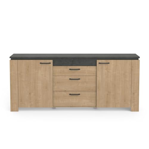 CaliCosy Sideboard, Holzwerkstoff Eiche, braun, 203,8 x 42 x 87,8 von CaliCosy